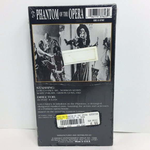 The Phantom Of The Opera VHS Hollywood Gold Eycelsior Collectors Edition Horror - Picture 2 of 12